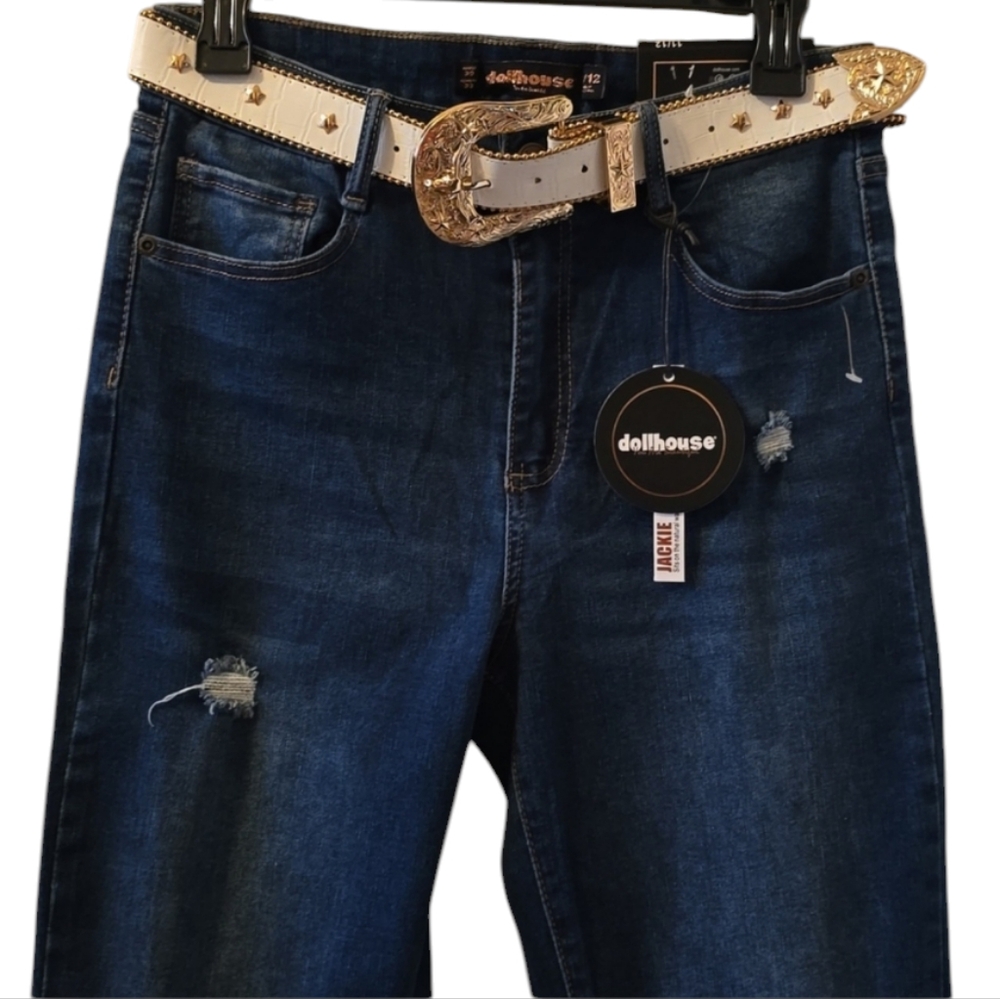 DOLLHOUSE BRAND WOMEN'S JUNIORS BLUE FLARE JEANS SIZE 11/12